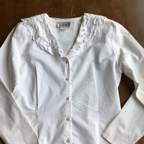 🔥White Button Down Laser Cut Collar Size 6 - Picture 2 of 8